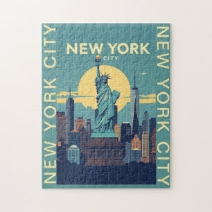 New York City Statue of Liberty Travel Vintage Jigsaw Puzzle