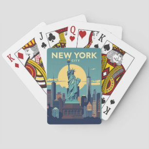 New York City Statue of Liberty Travel Vintage Playing Cards