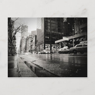 New York City Street in the Rain Postcard