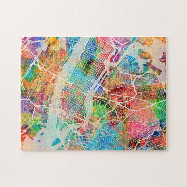 New York City Street Map Jigsaw Puzzle (Horizontal)