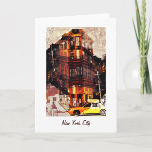 New York City streets collage greeting card