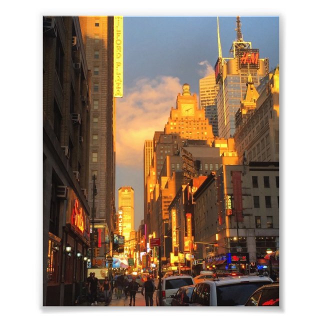New York City Sunset Midtown Theatre District NYC Photo Print (Front)