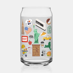 New York City Symbols Can Glass