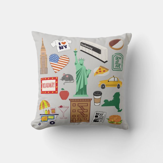 New York City Symbols Cushion (Front)