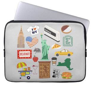 New York City Symbols Laptop Sleeve