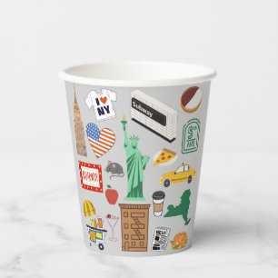New York City Symbols Paper Cups