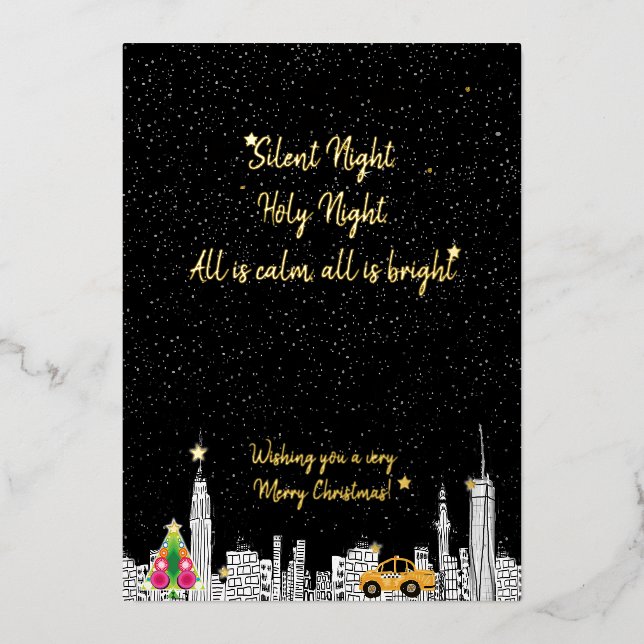 New York City Taxi City Christmas Card (Front)