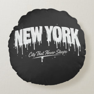 New York City That Never Sleeps Round Cushion