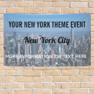 New York City Theme Party with vintage skyline Banner