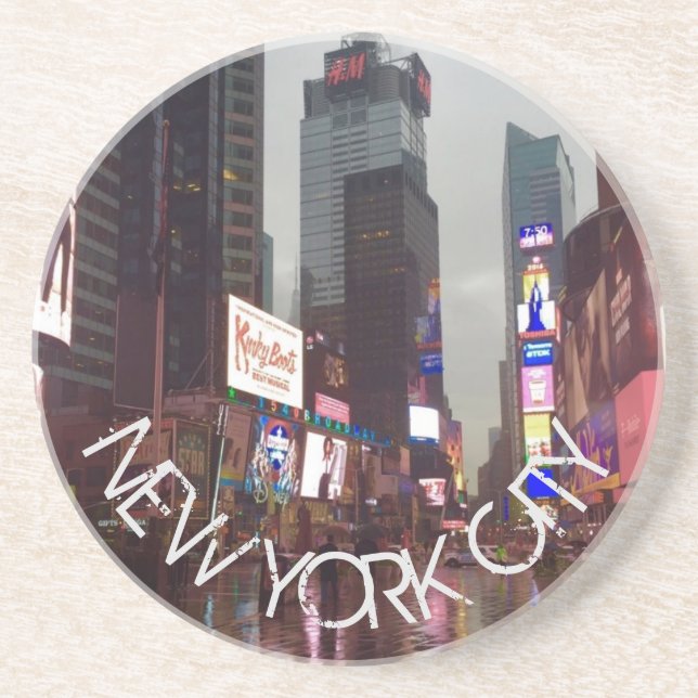 NEW YORK CITY Times Square NYC Neon Signs Rain Coaster (Front)