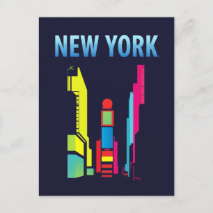 New York City Times Square Pop Art Postcard