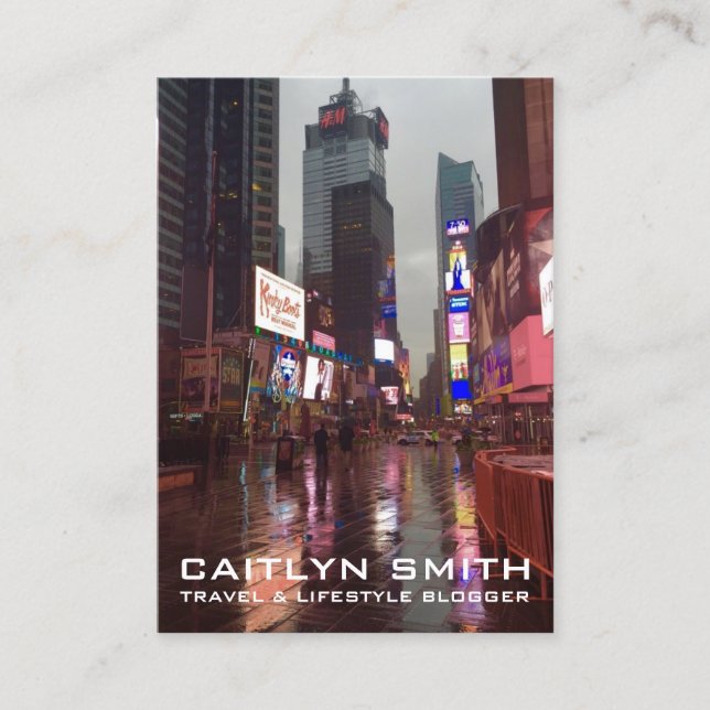 New York City Times Square Travel Tourism Photo NY Business Card (Front)