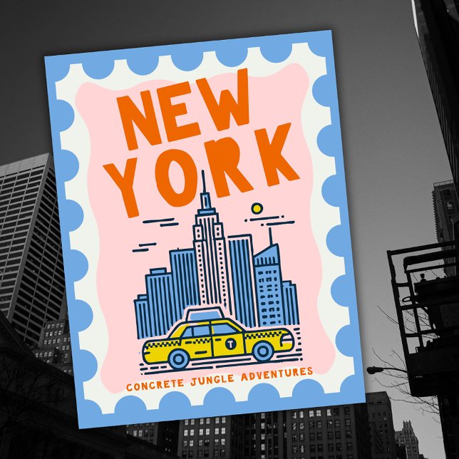 New York City  Travel Art Skyline USA Keepsake  Holiday Postcard (Creator Uploaded)