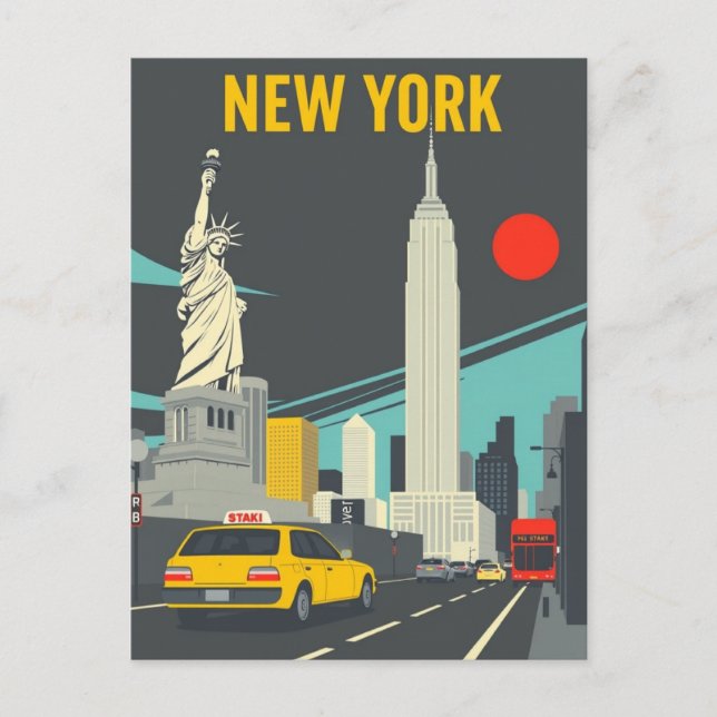 New York City Travel Iconic NYC Landmarks Postcard (Front)