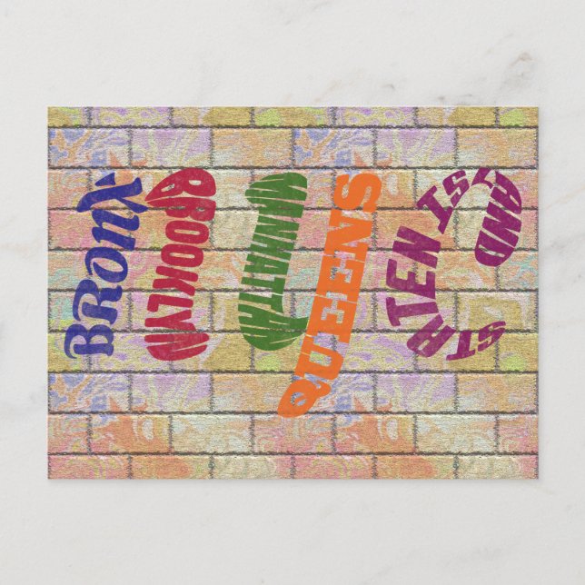New York City Typographic NYC Initials Postcard (Front)