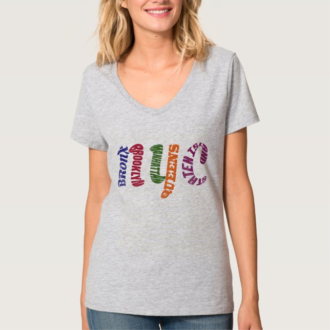 New York City Typographic NYC Initials T-Shirt (Front)