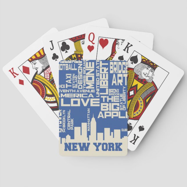 New York City Typography Poster Playing Cards (Back)