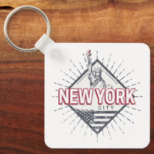 New York City United States Vintage USA Souvenir Key Ring
