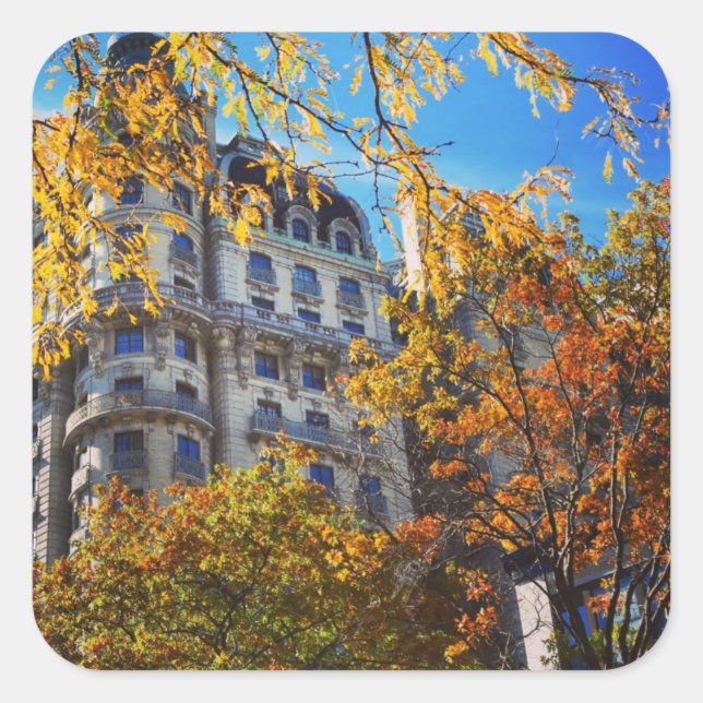 New York City Upper West Side Apartment Building Square Sticker (Front)