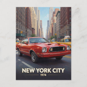 New York City Urban Car Culture 1974 Postcard