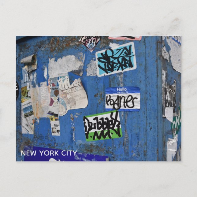 New York City Urban Graffiti Street Art Photograph Postcard (Front)