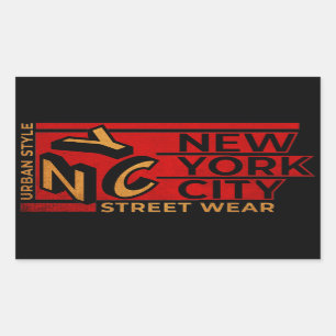 New York City Urban Style Street Wear Rectangular Sticker