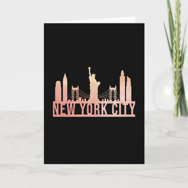 New York City USA Cityscape Skyline Funny Gift Card (Front)