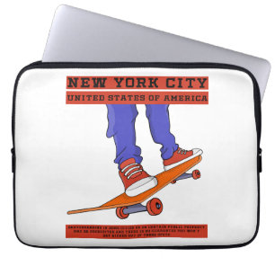 New York City, USA Cool Skateboard Laptop Sleeve