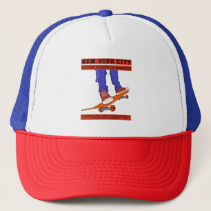 New York City, USA Cool Skateboard Trucker Hat