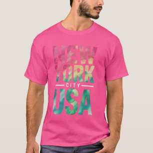 New York City USA Souvenir Colourful Text T-Shirt