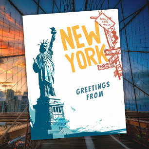 New York City USA Statue Of Liberty Travel Postcard