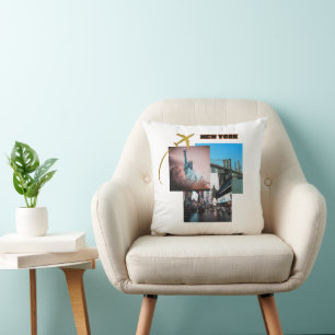 New York City Vibes – Urban Travel Collage Cushion