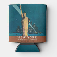 New York City Vintage Travel Liberty Skyline