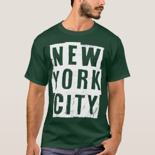 New York City Vintage White Text T-Shirt
