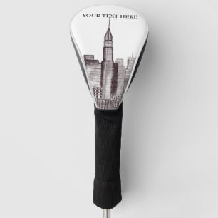 New York city watercolor Manhattan skyline Golf Head Cover