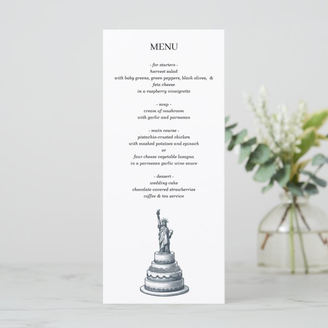 New York City Wedding Cake Menu (Standing Front)