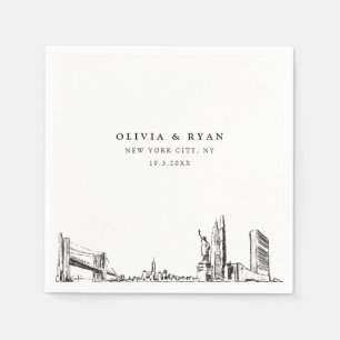 New York City Wedding Minimalist Paper Napkin