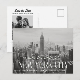 New York City Wedding Save the Date Retro Postcard