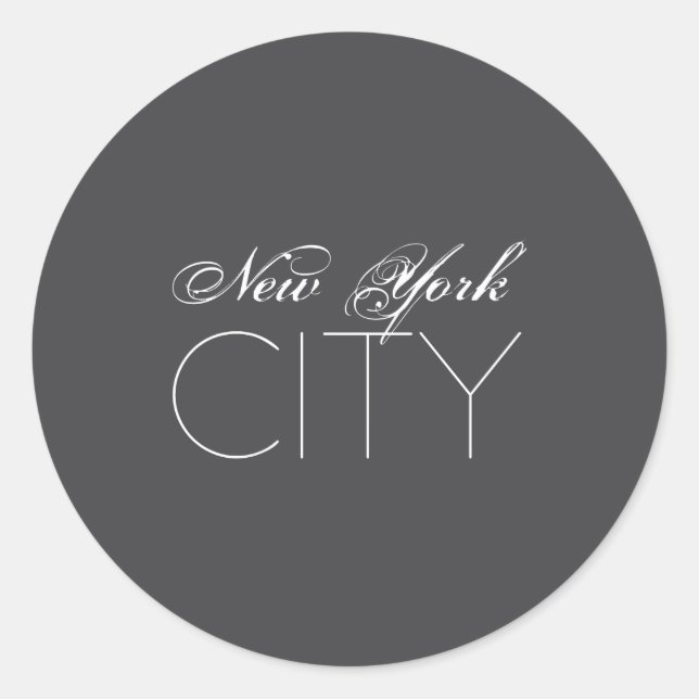 New York City White Text Izable _1  Classic Round Sticker (Front)
