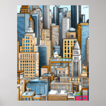 New York Cityscape Illustration