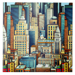 New York Cityscape Illustration  Tile