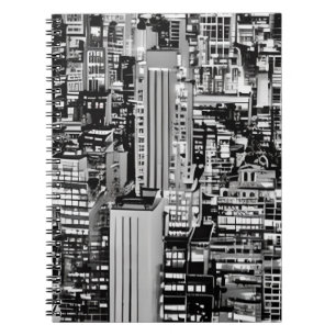 New York Cityscape in Black and White Notebook