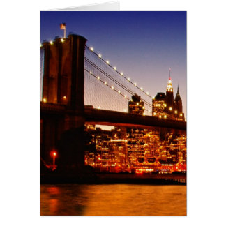 New York cityscape with bridge over river