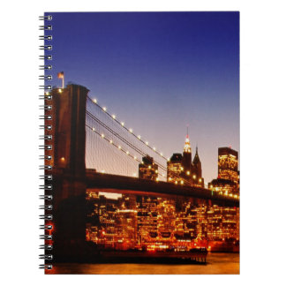 New York cityscape with bridge over river Notebook