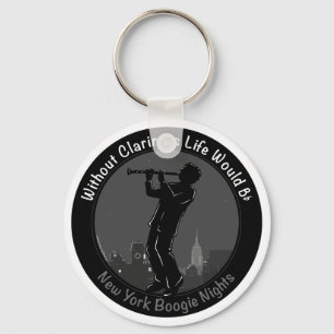 New York Clarinet Player Key Ring