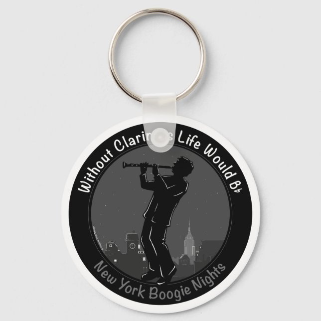 New York Clarinet Player Key Ring (Front)