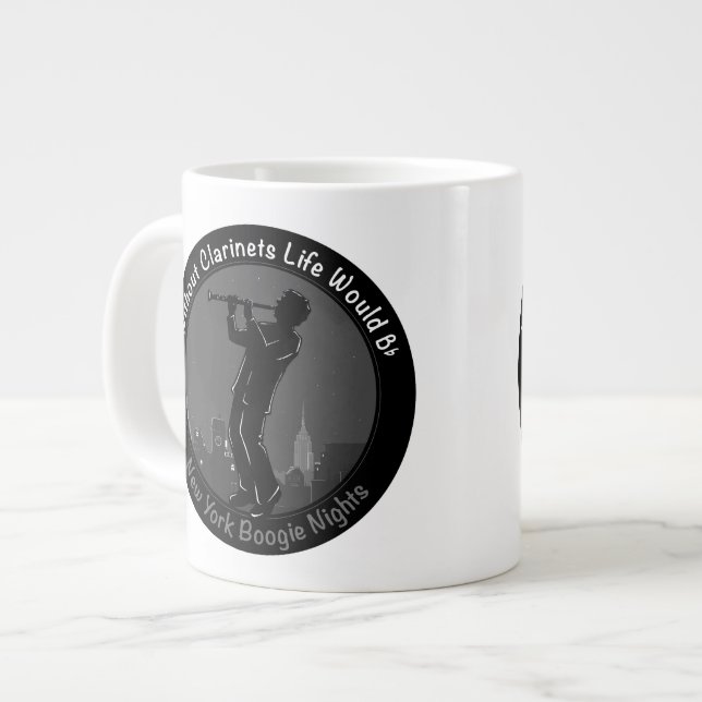 New York Clarinet Player Large Coffee Mug (Front Left)