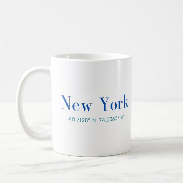 New York Classic Mug with GPS Coordinates (Left)