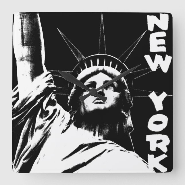 New York  Clock Statue of Liberty Wall Clock (Front)