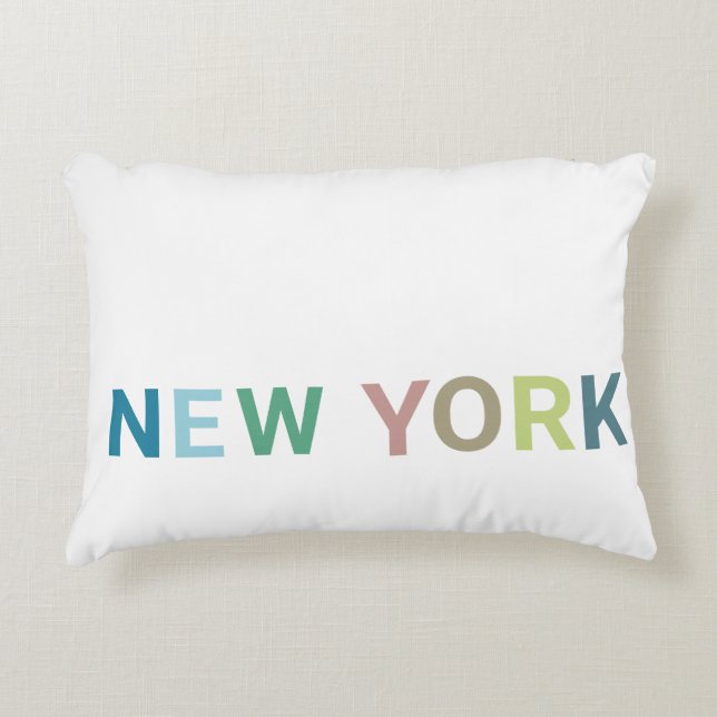 New York Colourful Text        Decorative Cushion (Front)